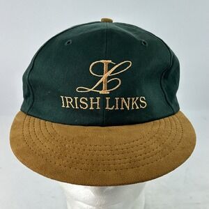 Vintage Texace Irish Links Golf Hat Cap Strap Back Made In USA Suede Brim